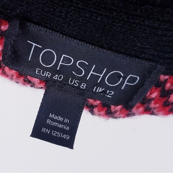 TOPSHOP Leopard Red and Black Print Cardigan Size 8 - Picture 5 of 8